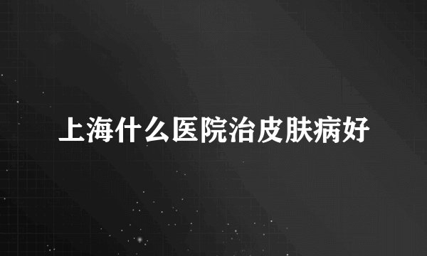 上海什么医院治皮肤病好