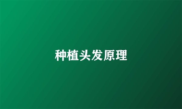 种植头发原理