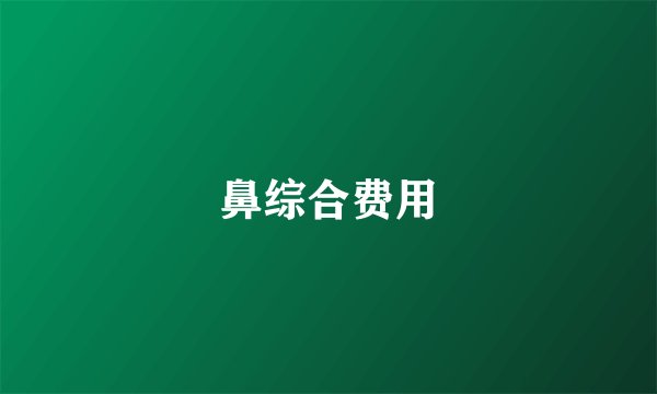 鼻综合费用