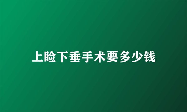 上睑下垂手术要多少钱