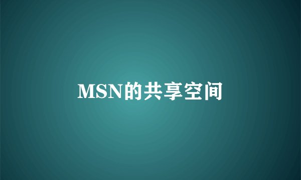MSN的共享空间