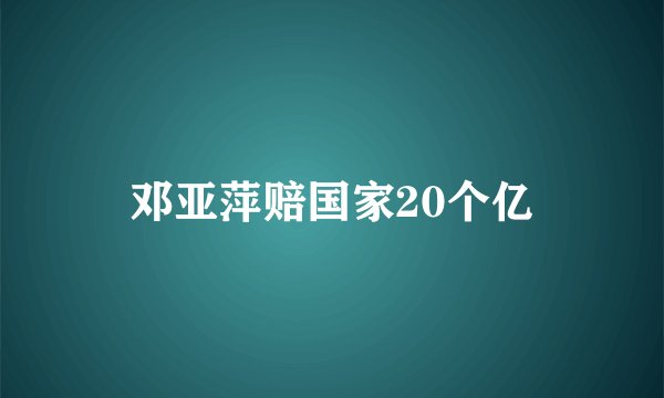 邓亚萍赔国家20个亿