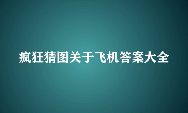 疯狂猜图关于飞机答案大全