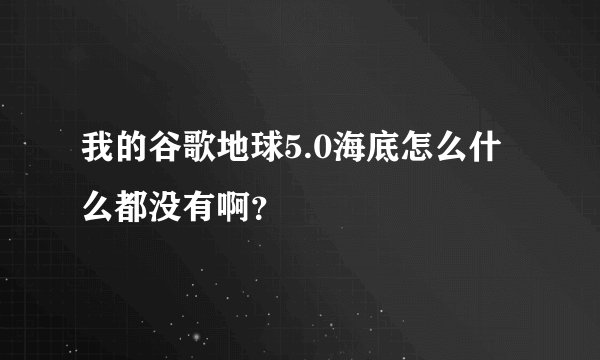 我的谷歌地球5.0海底怎么什么都没有啊?