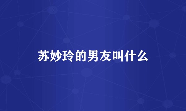 苏妙玲的男友叫什么