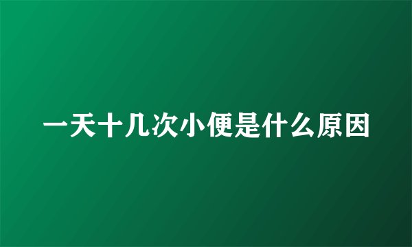 一天十几次小便是什么原因