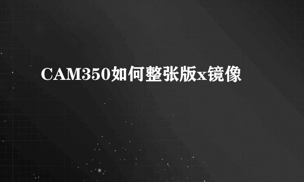 CAM350如何整张版x镜像