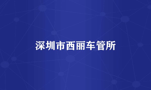 深圳市西丽车管所