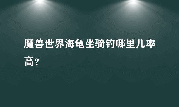 魔兽世界海龟坐骑钓哪里几率高？
