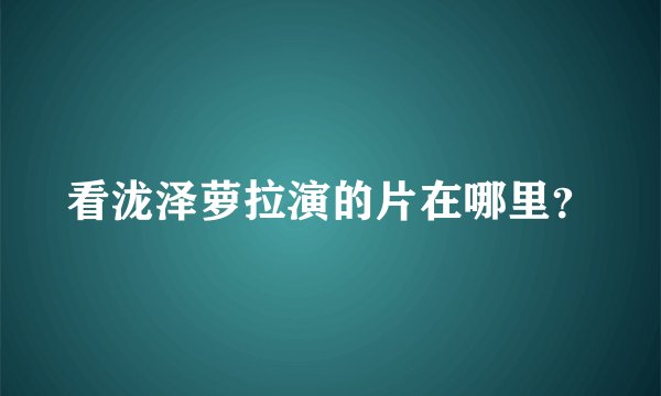 看泷泽萝拉演的片在哪里？