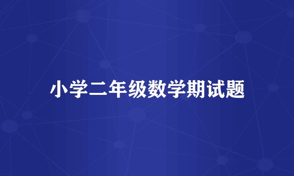 小学二年级数学期试题
