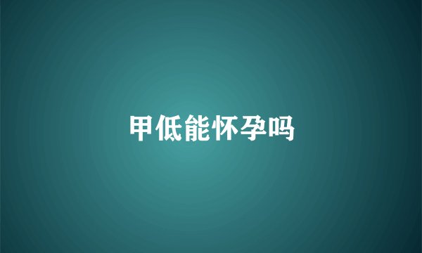 甲低能怀孕吗