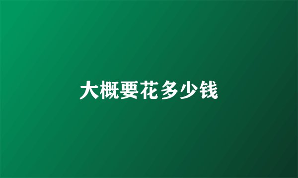 大概要花多少钱