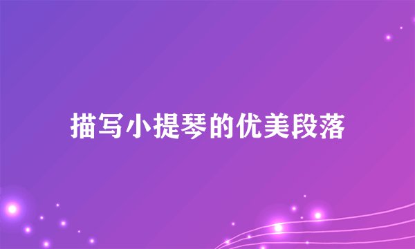 描写小提琴的优美段落