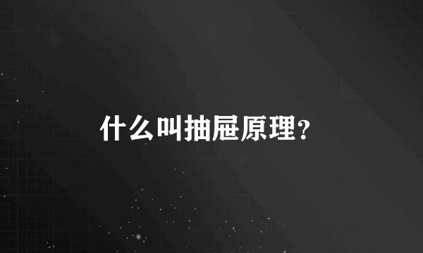 什么叫抽屉原理？