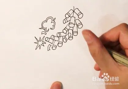 一串鞭炮简笔画教程