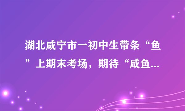 湖北咸宁市一初中生带条“鱼”上期末考场，期待“咸鱼翻身”，蛮有创意的，你觉得呢？