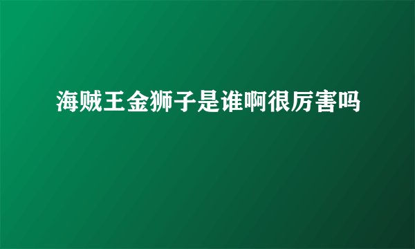 海贼王金狮子是谁啊很厉害吗
