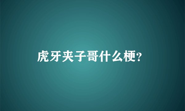 虎牙夹子哥什么梗？
