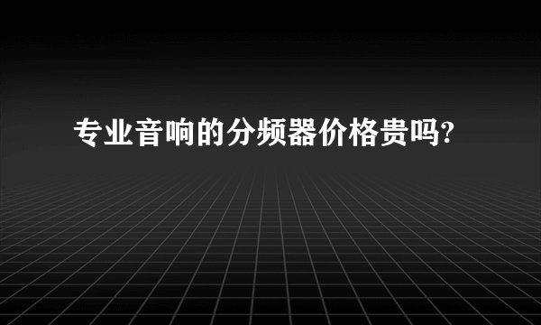 专业音响的分频器价格贵吗?