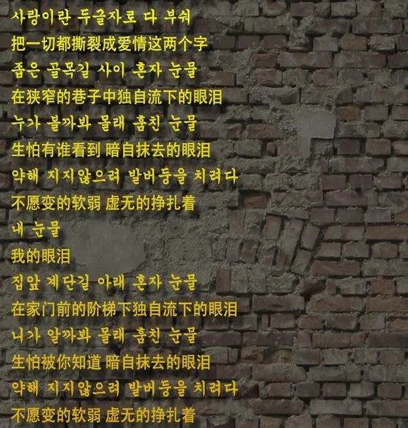 LeeSsang 眼泪的中文歌词