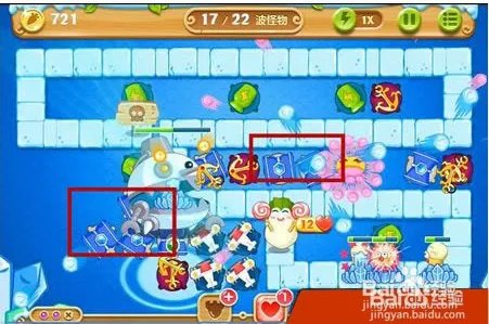 保卫萝卜2冰川第50关找乐助手辅助钻石通关攻略