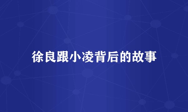 徐良跟小凌背后的故事
