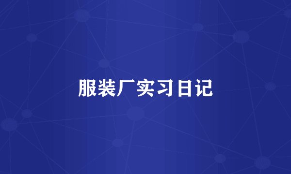 服装厂实习日记