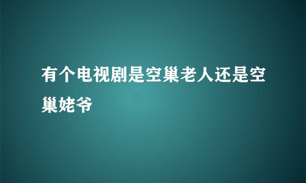 有个电视剧是空巢老人还是空巢姥爷