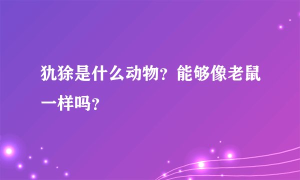 犰狳是什么动物？能够像老鼠一样吗？