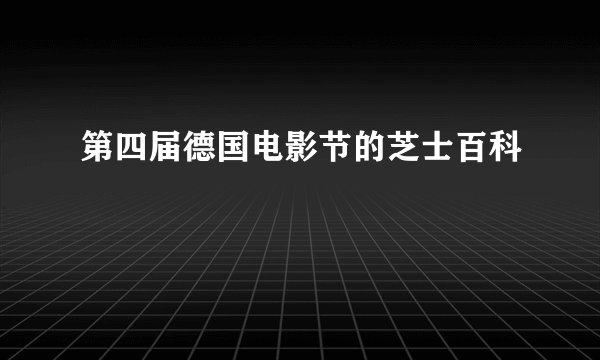 第四届德国电影节的芝士百科