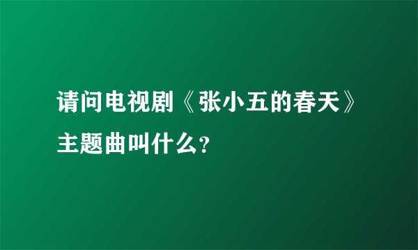 请问电视剧《张小五的春天》主题曲叫什么？