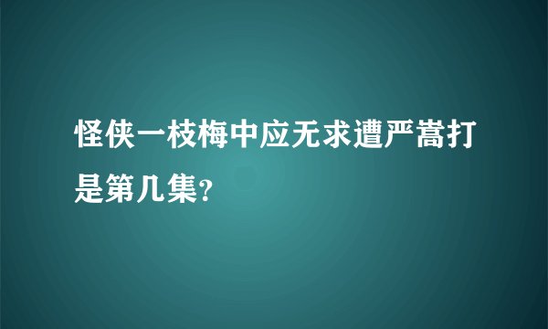 怪侠一枝梅中应无求遭严嵩打是第几集?