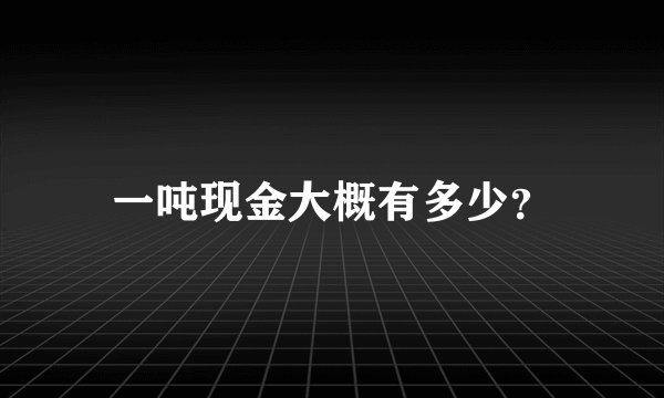 一吨现金大概有多少？