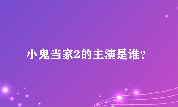 小鬼当家2的主演是谁？