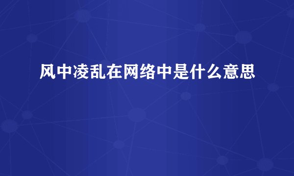 风中凌乱在网络中是什么意思