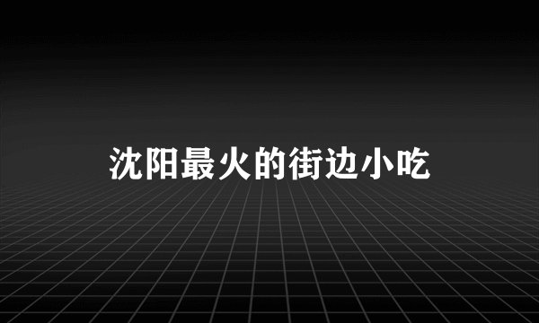 沈阳最火的街边小吃