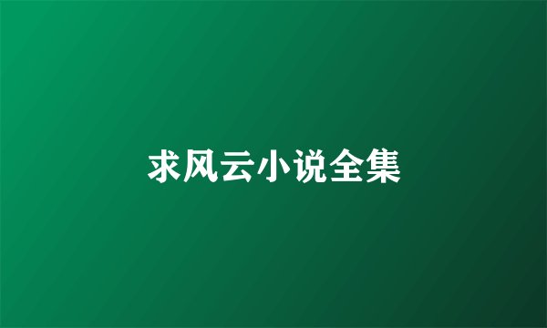 求风云小说全集
