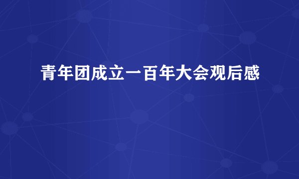 青年团成立一百年大会观后感