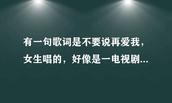 有一句歌词是不要说再爱我,女生唱的,好像是一电视剧的主题曲