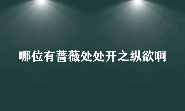 哪位有蔷薇处处开之纵欲啊