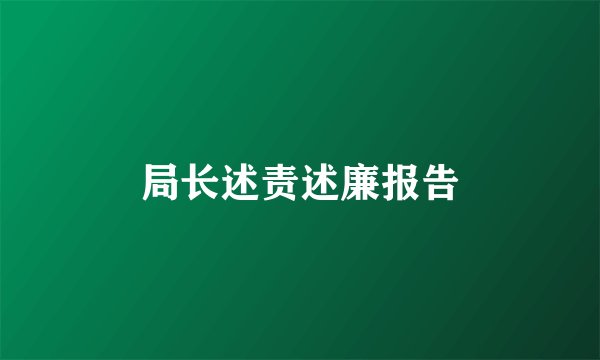 局长述责述廉报告