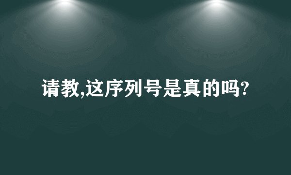 请教,这序列号是真的吗?