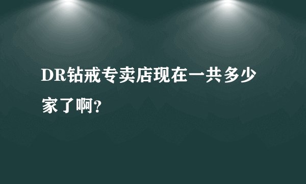 DR钻戒专卖店现在一共多少家了啊？