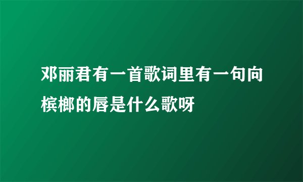 邓丽君有一首歌词里有一句向槟榔的唇是什么歌呀