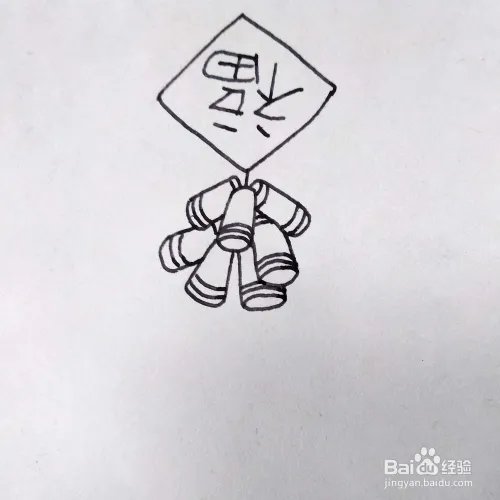 怎么画一串正在燃放的鞭炮卡通简笔画？