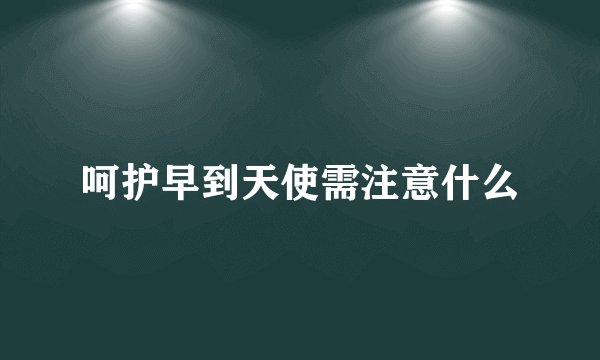 呵护早到天使需注意什么