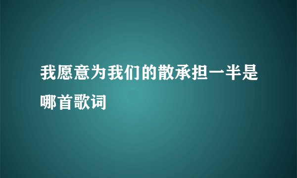我愿意为我们的散承担一半是哪首歌词