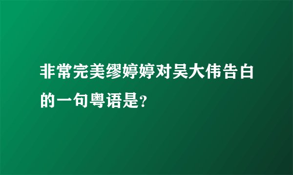 非常完美缪婷婷对吴大伟告白的一句粤语是？