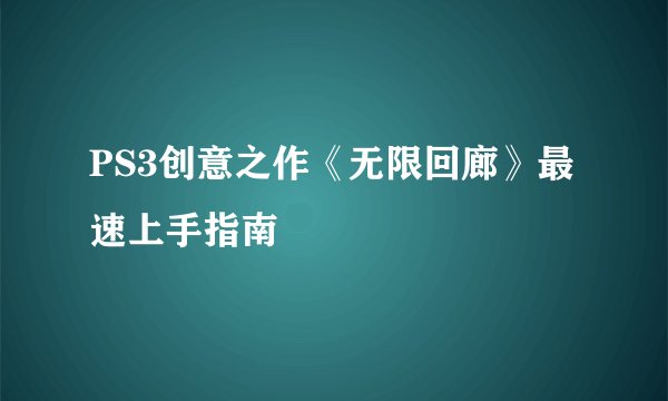 PS3创意之作《无限回廊》最速上手指南